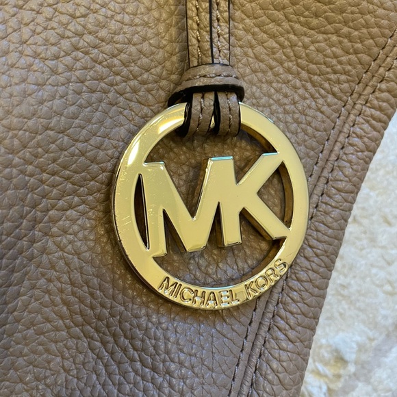 Michael Kors Taupe Leather Satchel Gold Hardware - Picture 5 of 12